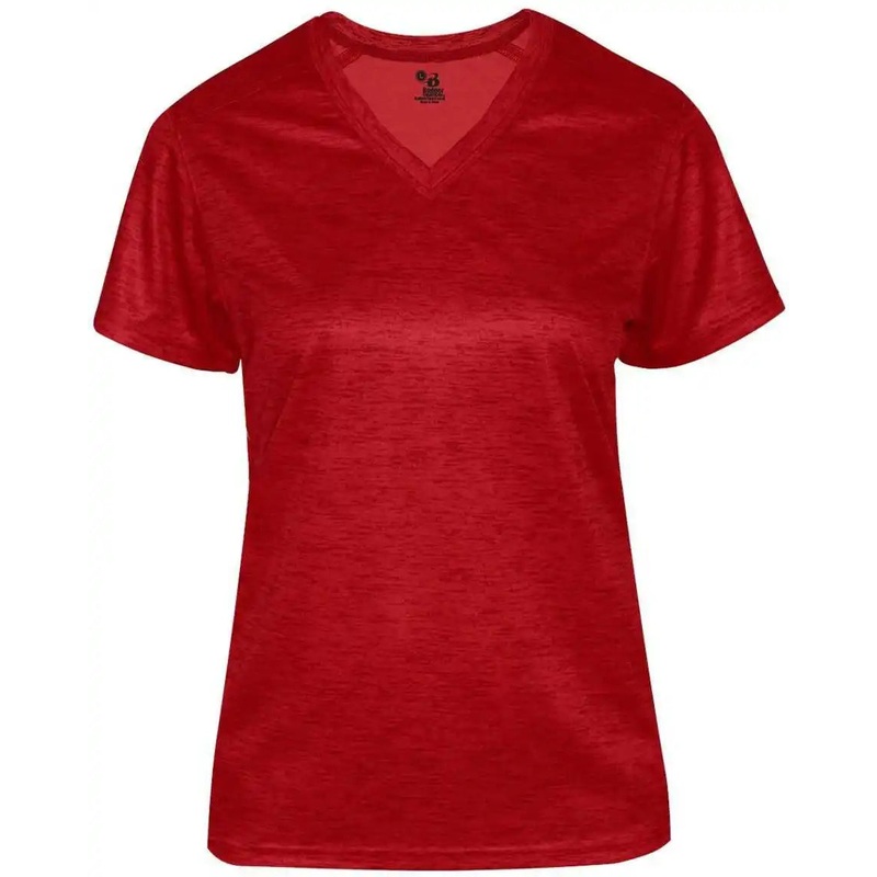 Badger Sport 4175 Tonal Blend Ladies V-neck Tee – Red Tonal Blend