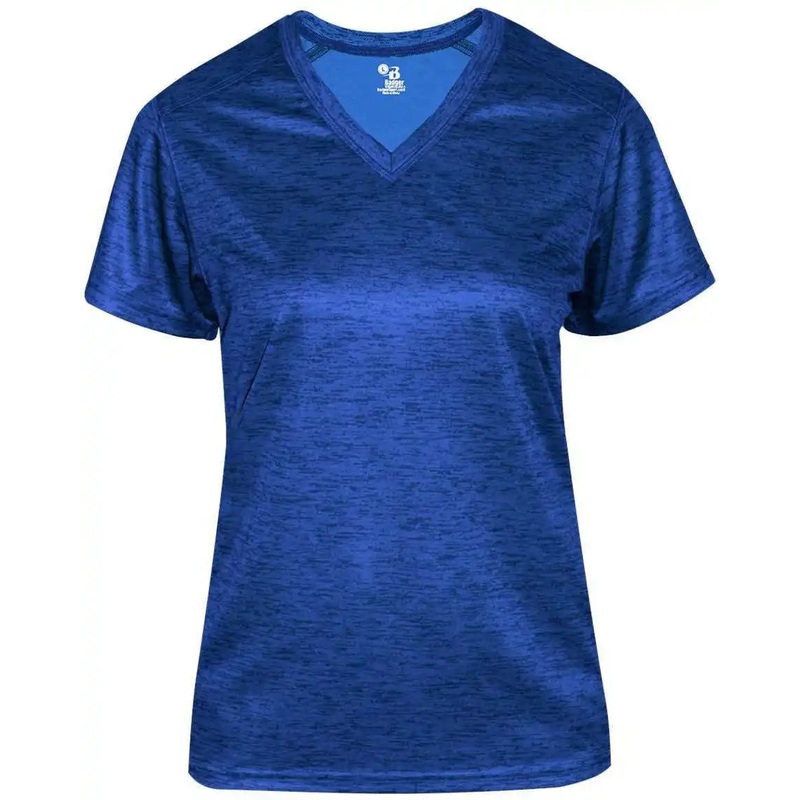 Badger Sport 4175 Tonal Blend Ladies V-neck Tee – Royal Tonal Blend