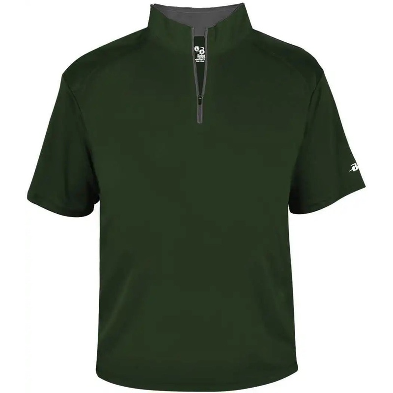 Badger Sport 4199 B-Core Short Sleeve 1/4 Zip – Forest Graphite