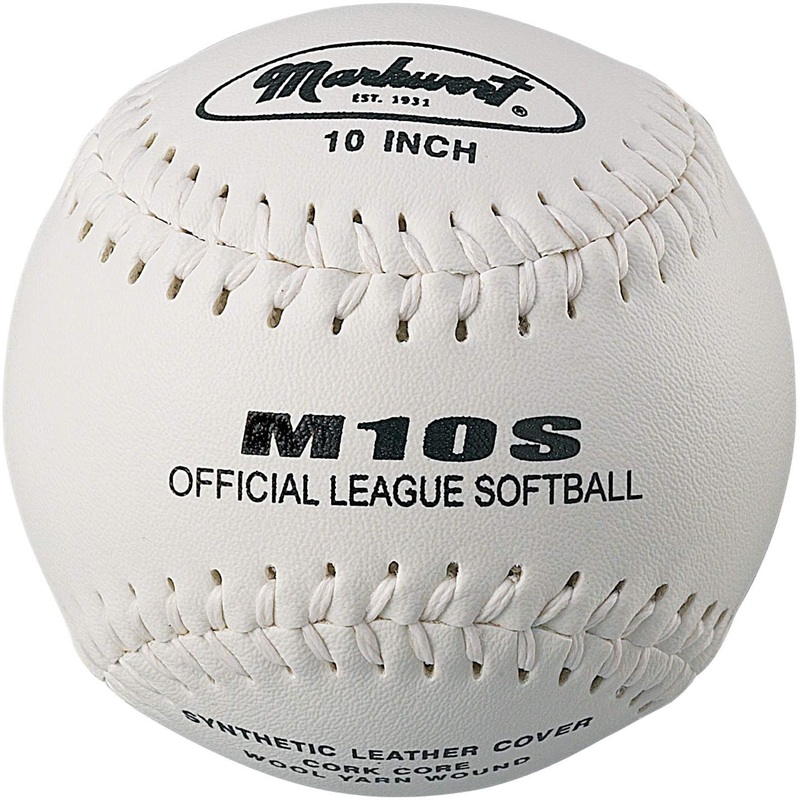 Markwort Synthetic Cover Softball 10 White – Dozen