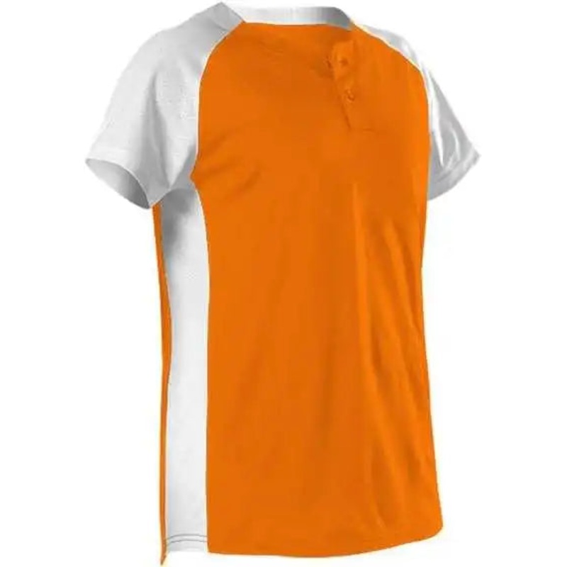 Alleson Athletic 522PDW Women’s Two Button Fastpitch Jersey – Orange White