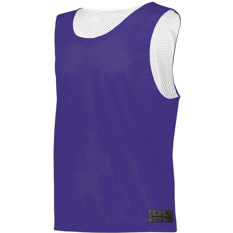 Augusta 9717 Mesh Reversible Pinnie – Purple White