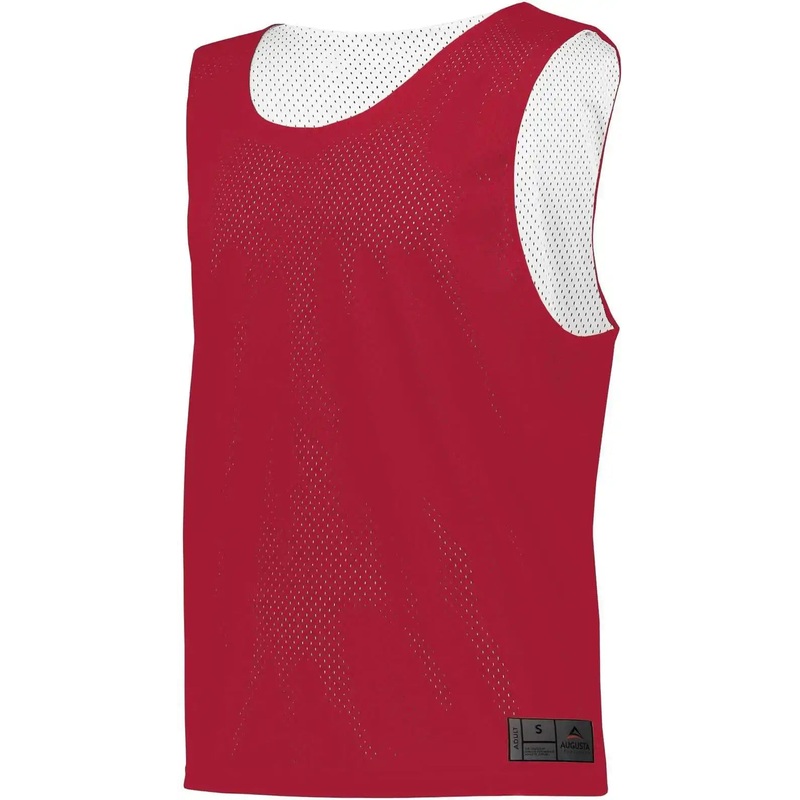 Augusta 9717 Mesh Reversible Pinnie – Scarlet White