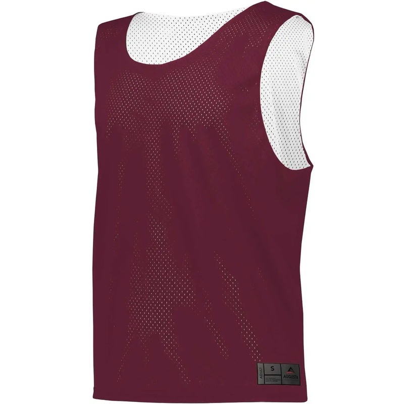 Augusta 9718 Youth Mesh Reversible Pinnie – Maroon White