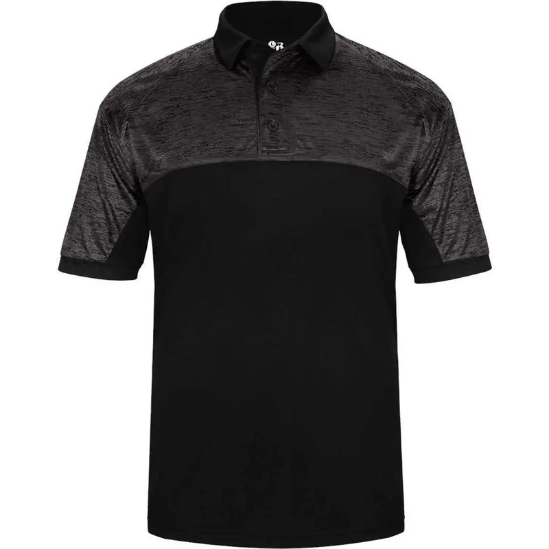 Badger Sport 3341 Tonal Blend Polo – Black Black Tonal Blend