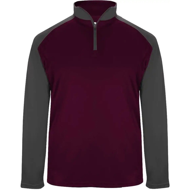 Badger Sport 4006 Ultimate Softlock Sport 1/4 Zip – Maroon Graphite