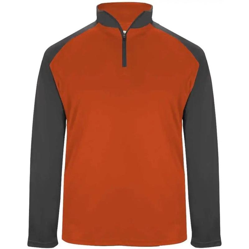 Badger Sport 4006 Ultimate Softlock Sport 1/4 Zip – Orange Graphite