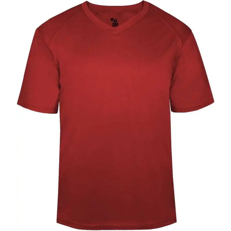 Badger Sport 4124 B-Core V-neck Tee – Red