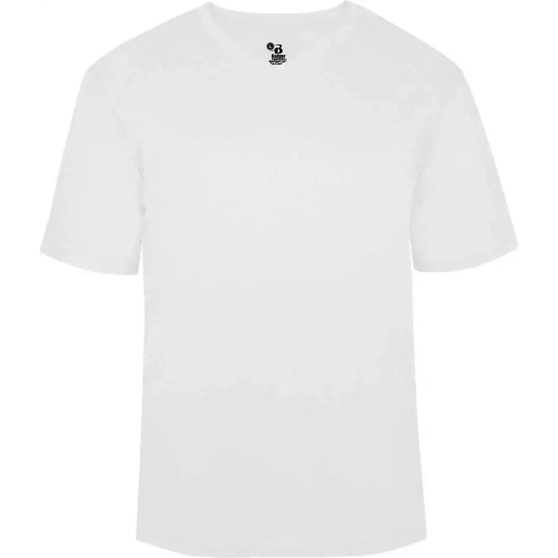 Badger Sport 4124 B-Core V-neck Tee – White
