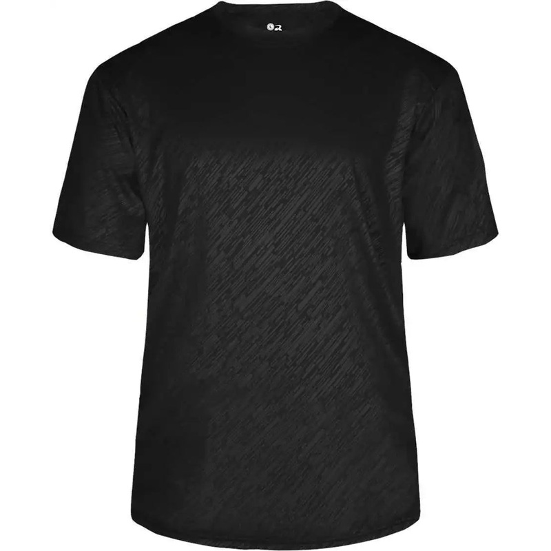 Badger Sport 4131 Line Embossed Tee – Black Line Embossed