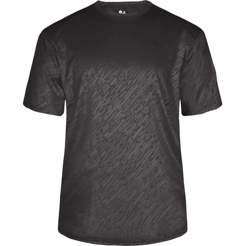 Badger Sport 4131 Line Embossed Tee – Graphite Line Embossed