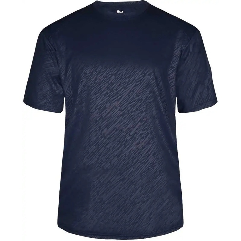 Badger Sport 4131 Line Embossed Tee – Navy Line Embossed