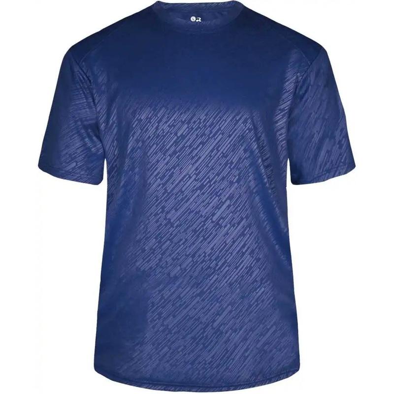 Badger Sport 4131 Line Embossed Tee – Royal Line Embossed