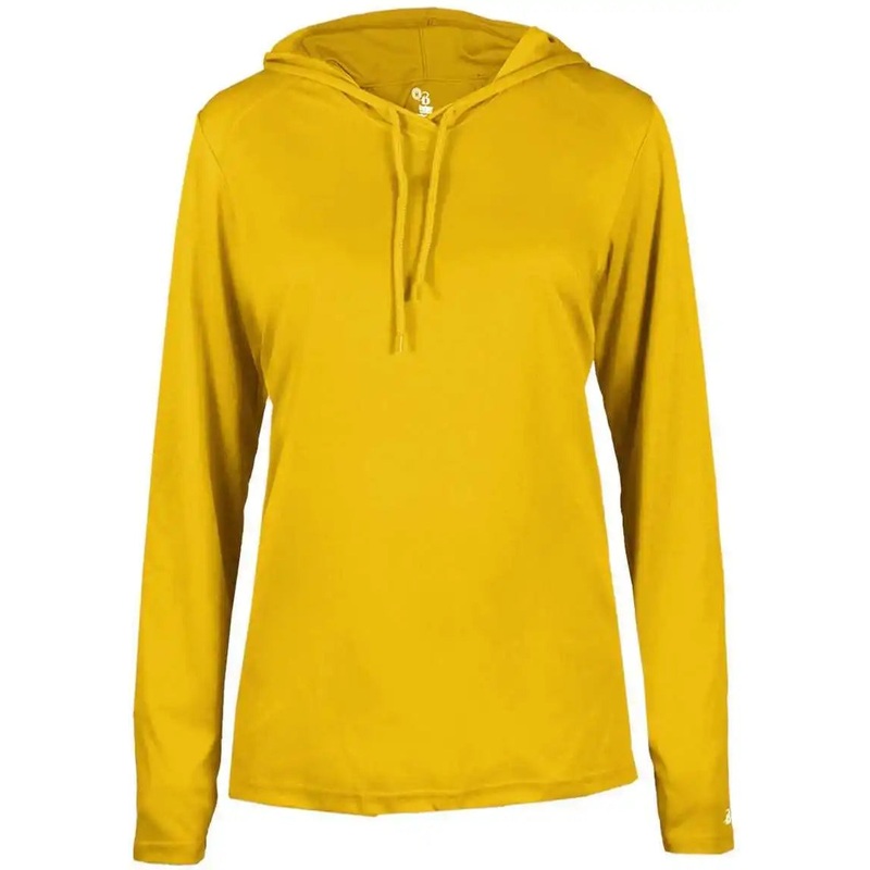 Badger Sport 4165 B-Core Long Sleeve Ladies Hoodie Tee – Gold