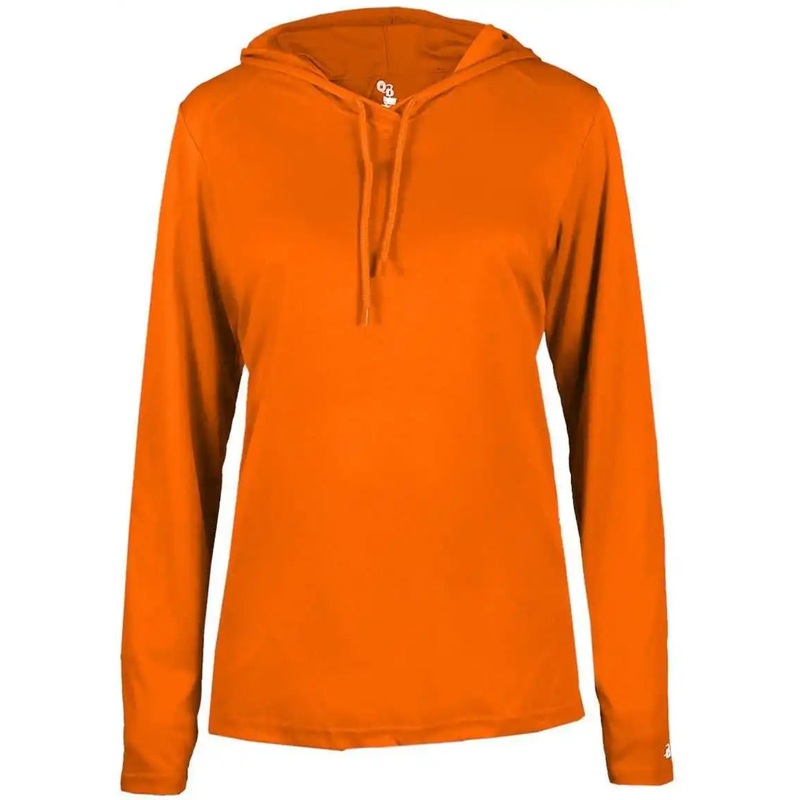 Badger Sport 4165 B-Core Long Sleeve Ladies Hoodie Tee – Orange