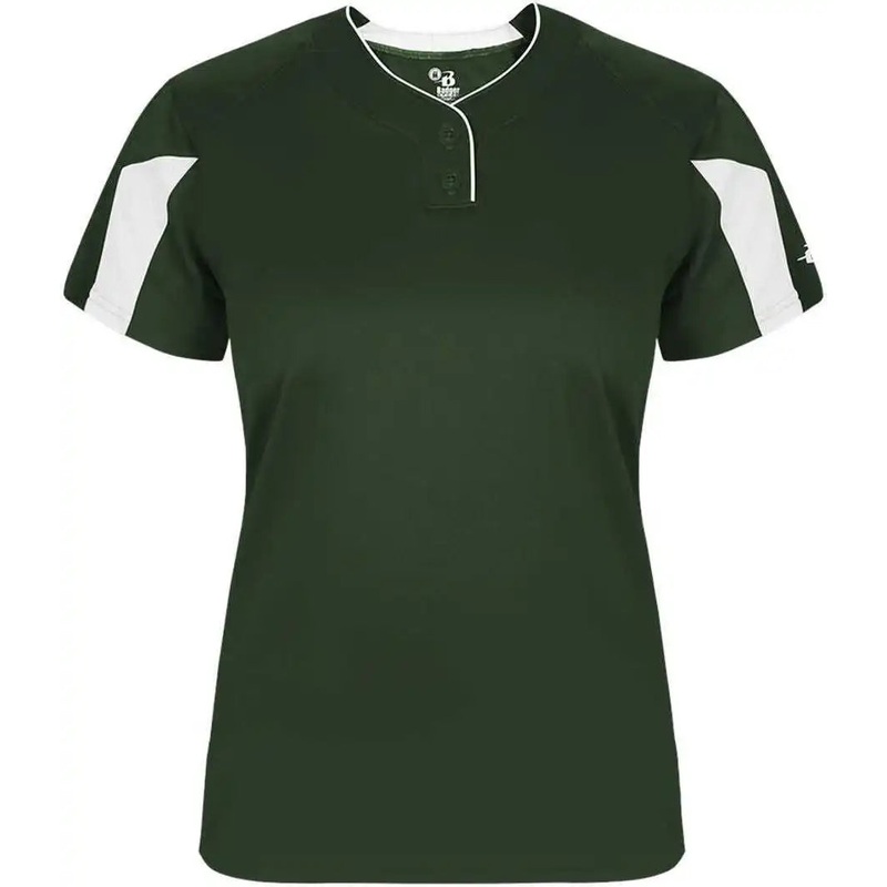 Badger Sport 6176 Striker Ladies Placket – Forest White