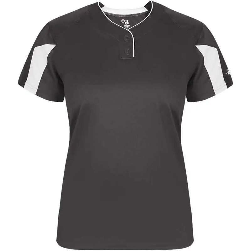 Badger Sport 6176 Striker Ladies Placket – Graphite White