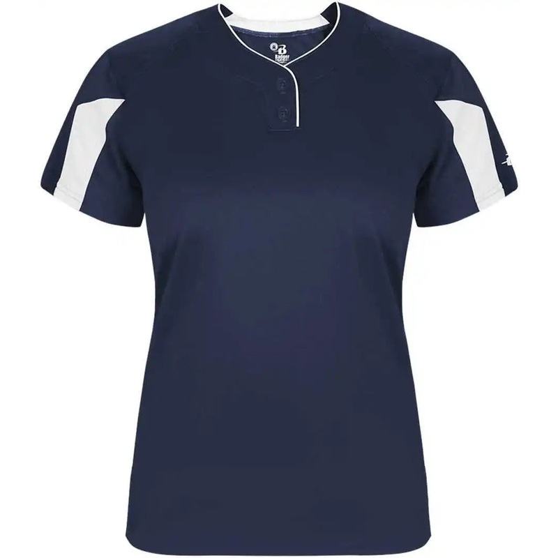 Badger Sport 6176 Striker Ladies Placket – Navy White