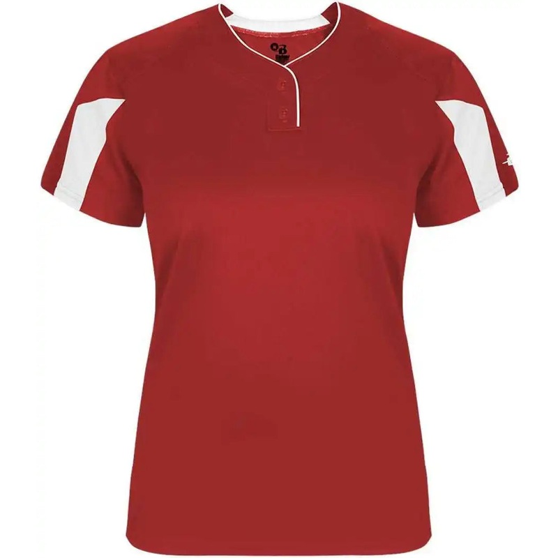 Badger Sport 6176 Striker Ladies Placket – Red White