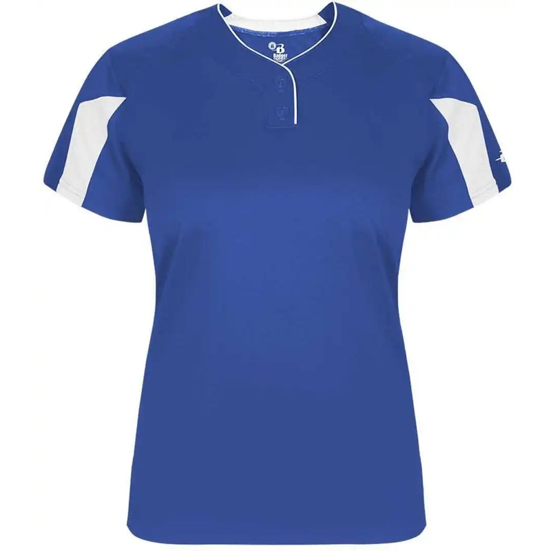 Badger Sport 6176 Striker Ladies Placket – Royal White