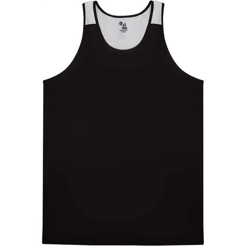 Badger Sport 8668 Ventback Singlet – Black White