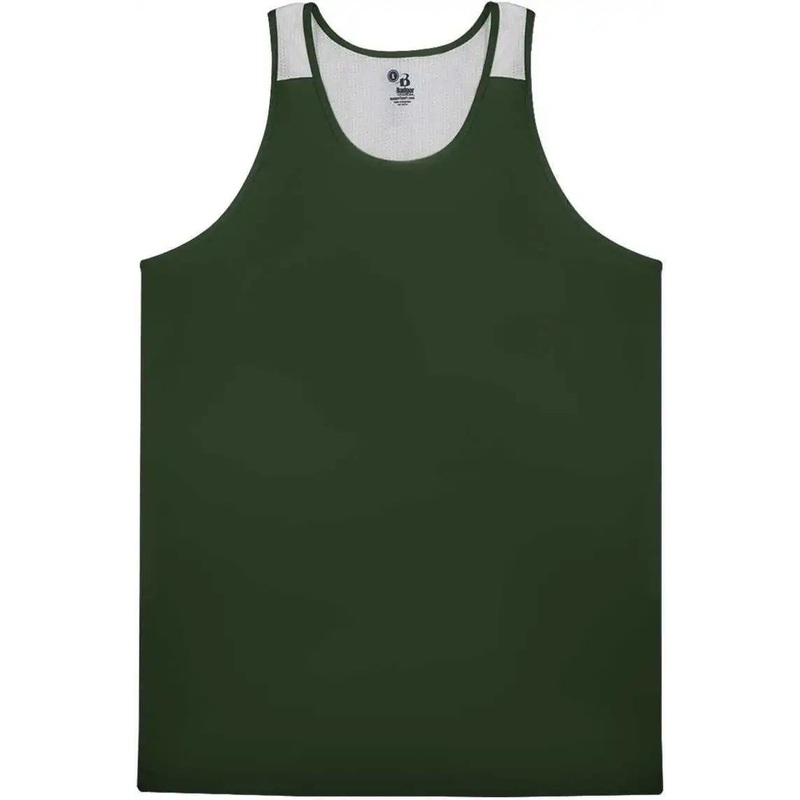 Badger Sport 8668 Ventback Singlet – Forest White
