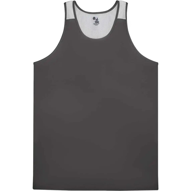 Badger Sport 8668 Ventback Singlet – Graphite White