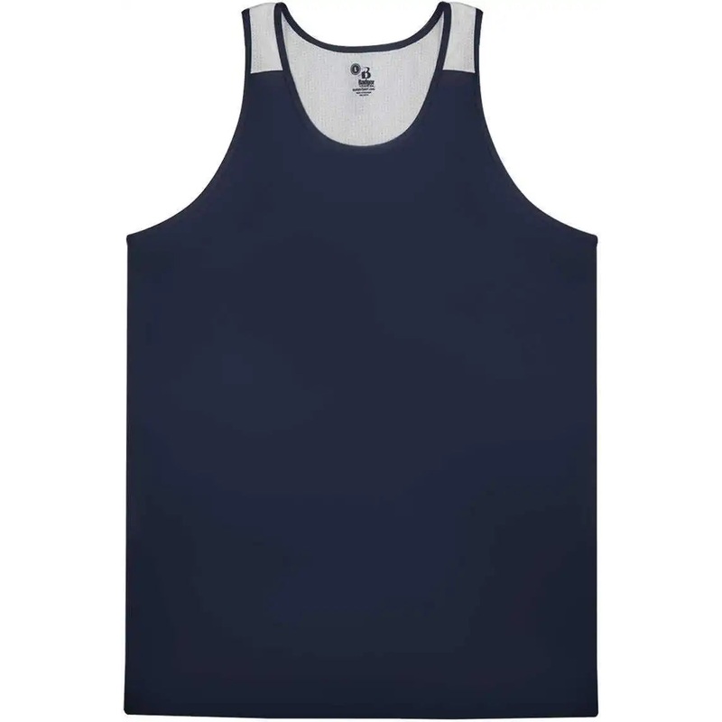 Badger Sport 8668 Ventback Singlet – Navy White