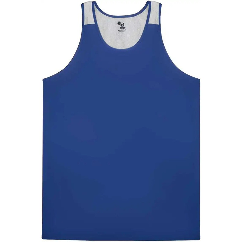 Badger Sport 8668 Ventback Singlet – Royal White