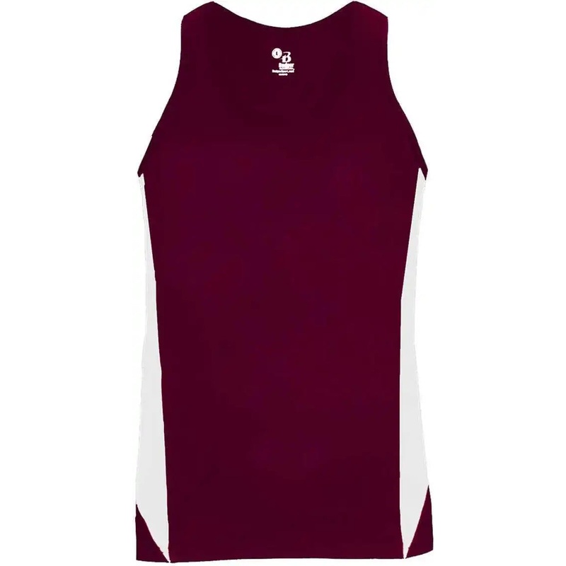 Badger Sport 8967 Stride Ladies Singlet – Maroon White