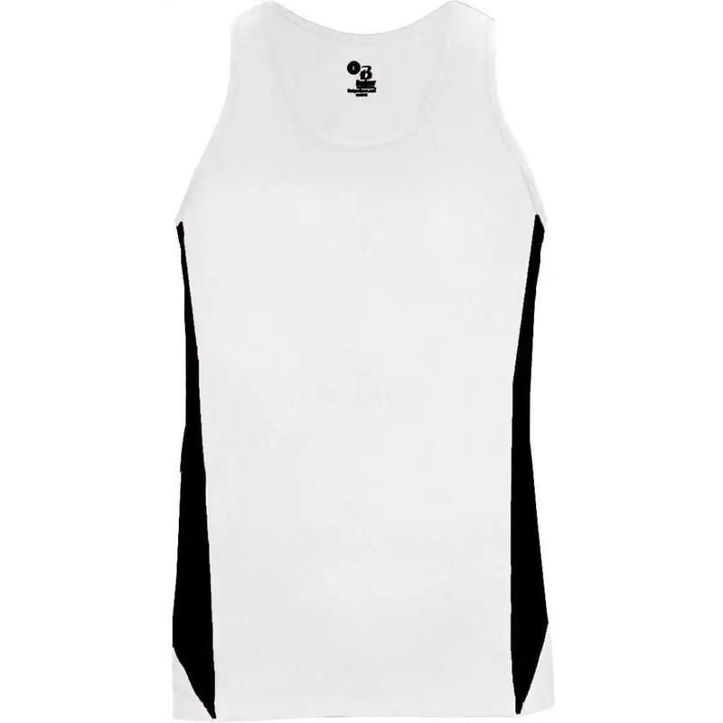 Badger Sport 8967 Stride Ladies Singlet – White Black
