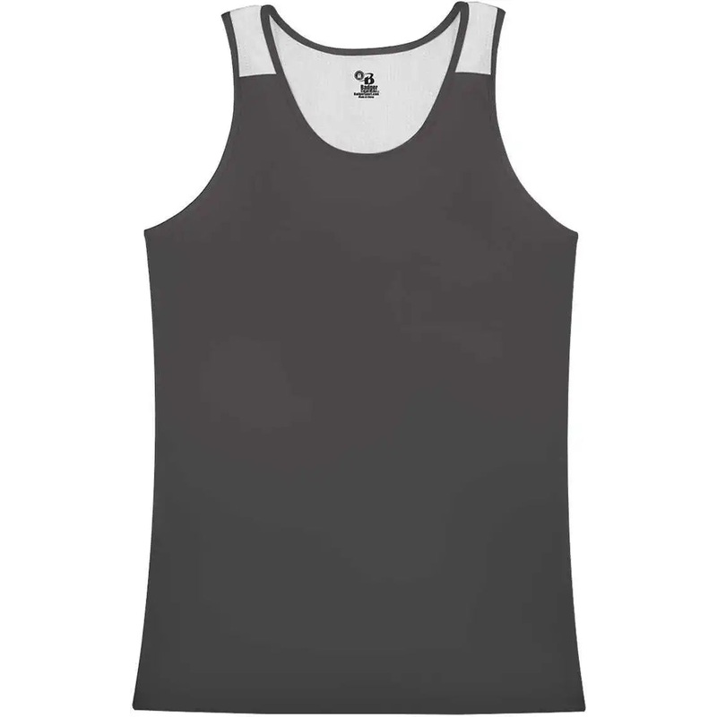 Badger Sport 8968 Ventback Ladies Singlet – Graphite White