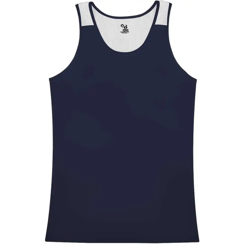 Badger Sport 8968 Ventback Ladies Singlet – Navy White
