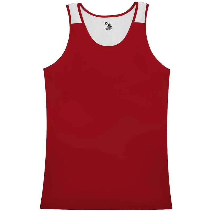 Badger Sport 8968 Ventback Ladies Singlet – Red White