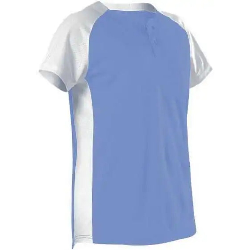 Alleson Athletic 522PDW Women’s Two Button Fastpitch Jersey – Sky Blue White