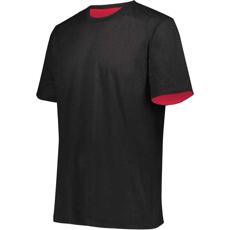 Augusta 1603 Youth Short Sleeve Mesh Reversible Jersey – Black Scarlet