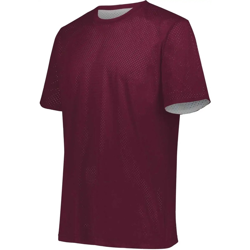 Augusta 1603 Youth Short Sleeve Mesh Reversible Jersey – Maroon White