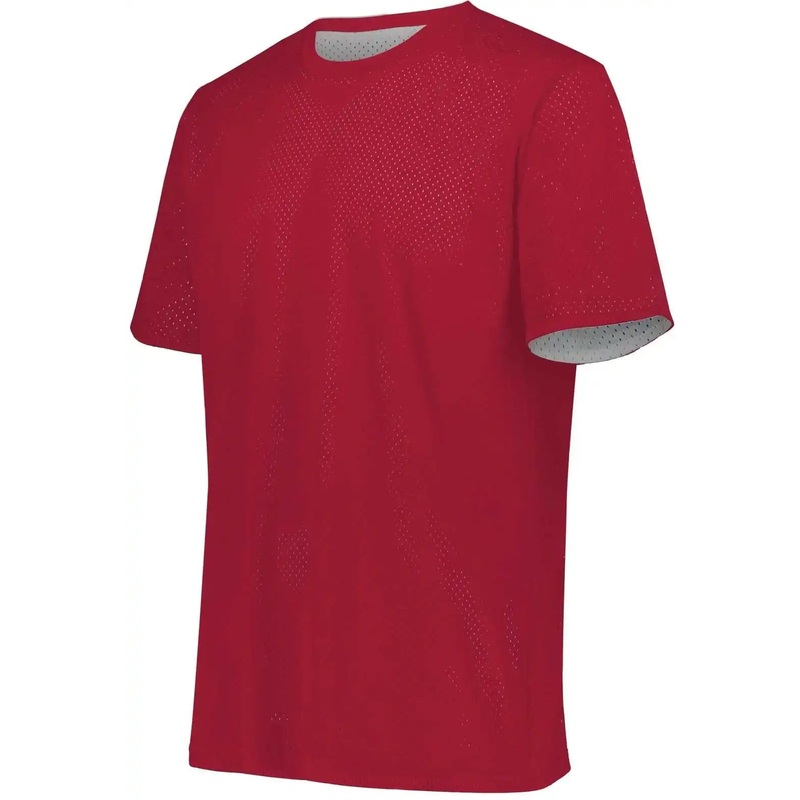 Augusta 1603 Youth Short Sleeve Mesh Reversible Jersey – Scarlet White