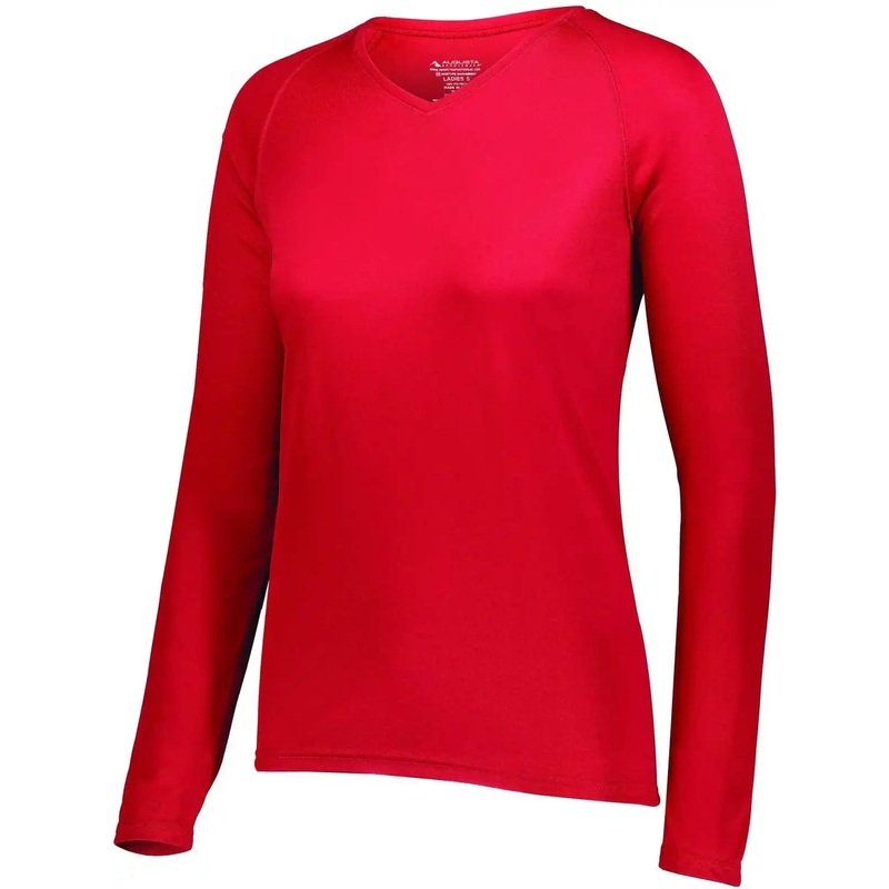 Augusta 2797 Ladies Attain Wicking Long Sleeve Shirt – Scarlet