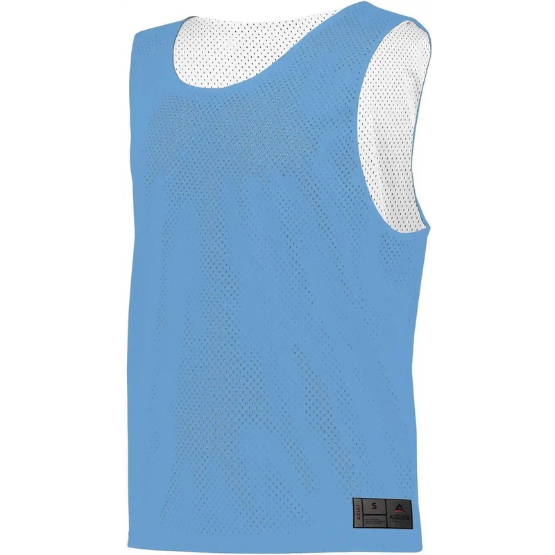 Augusta 9717 Mesh Reversible Pinnie – Columbia Blue White