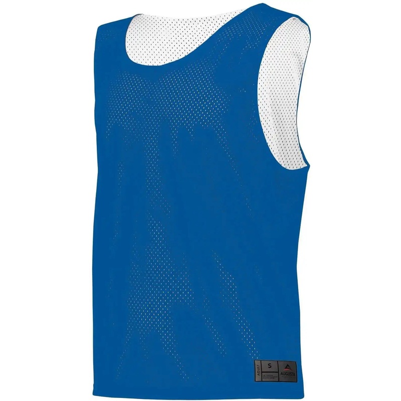 Augusta 9717 Mesh Reversible Pinnie – Royal White