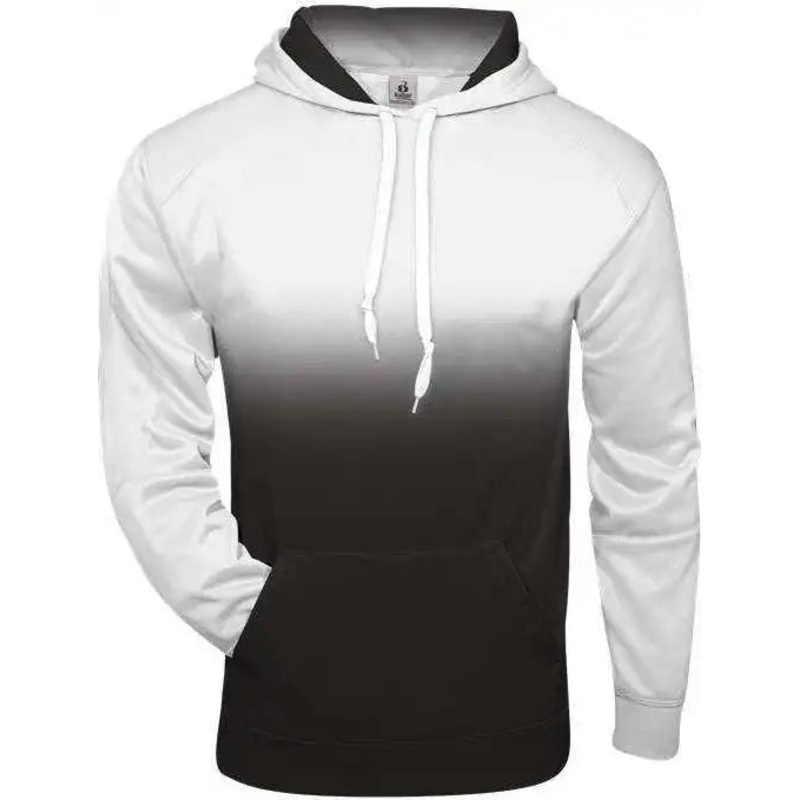 Badger Sport 1403 Ombre Hoodie – White Black