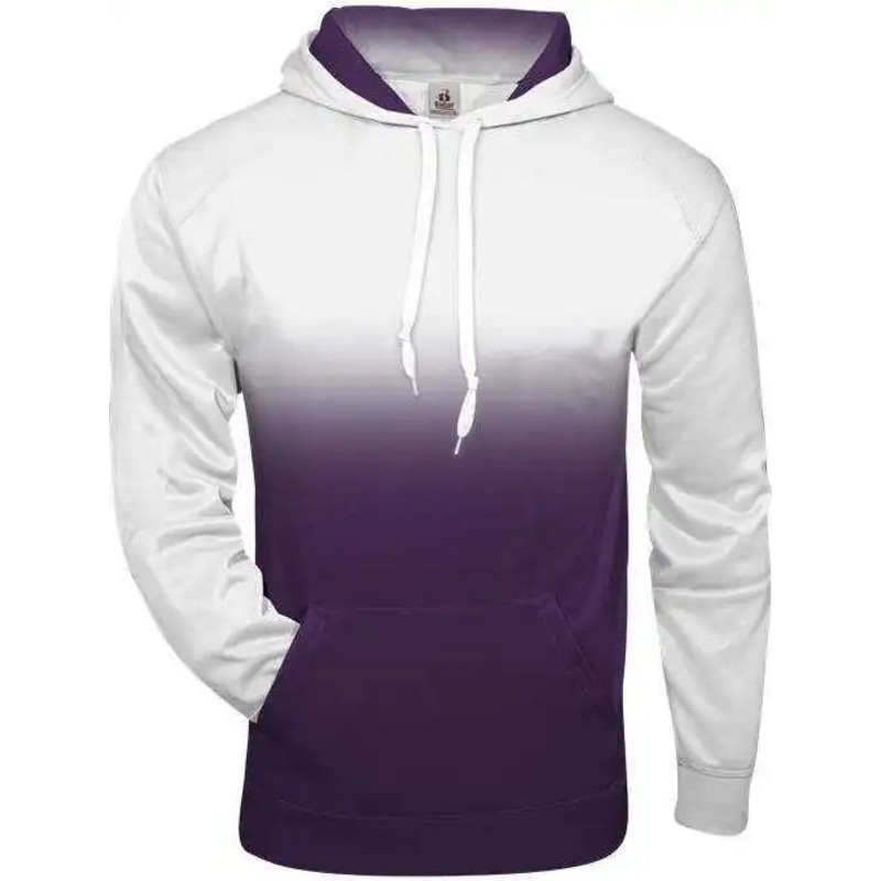 Badger Sport 1403 Ombre Hoodie – White Purple