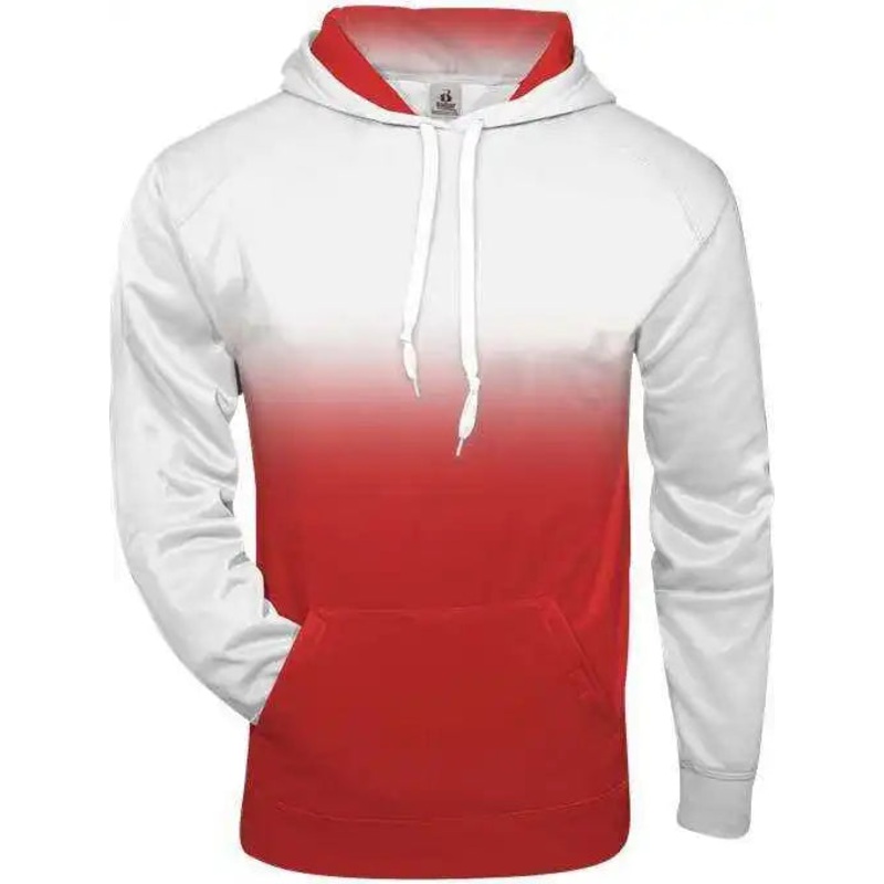 Badger Sport 1403 Ombre Hoodie – White Red