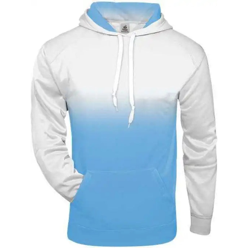 Badger Sport 2403 Ombre Youth Hoodie – White Columbia Blue
