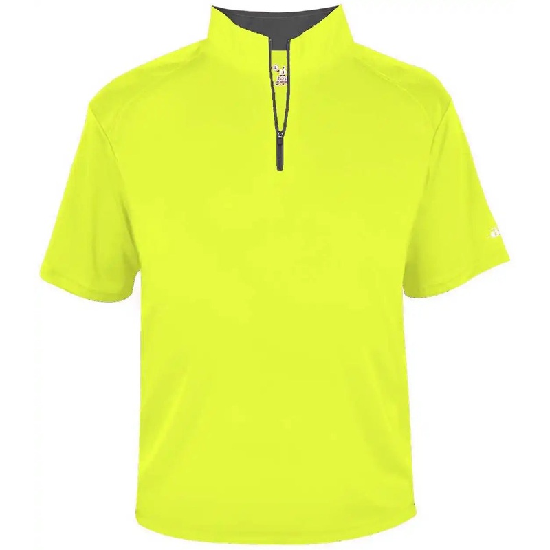 Badger Sport 4199 B-Core Short Sleeve 1/4 Zip – Safety Yellow Graphite