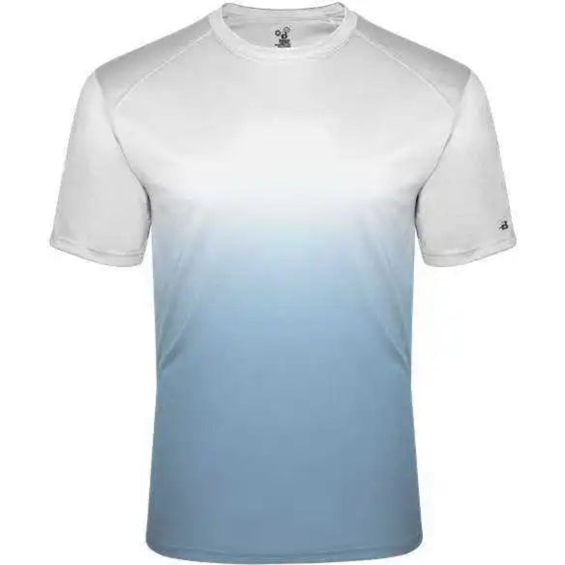 Badger Sport 4203 Ombre Tee – White Columbia Blue