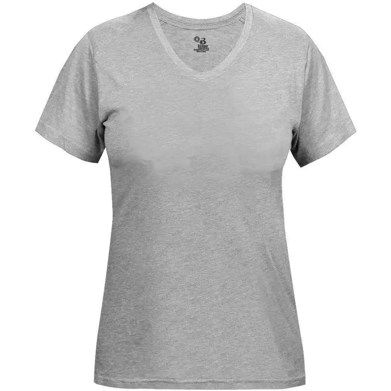 Badger Sport 4962 Tri-Blend Ladies’ V-Neck Tee – Oxford