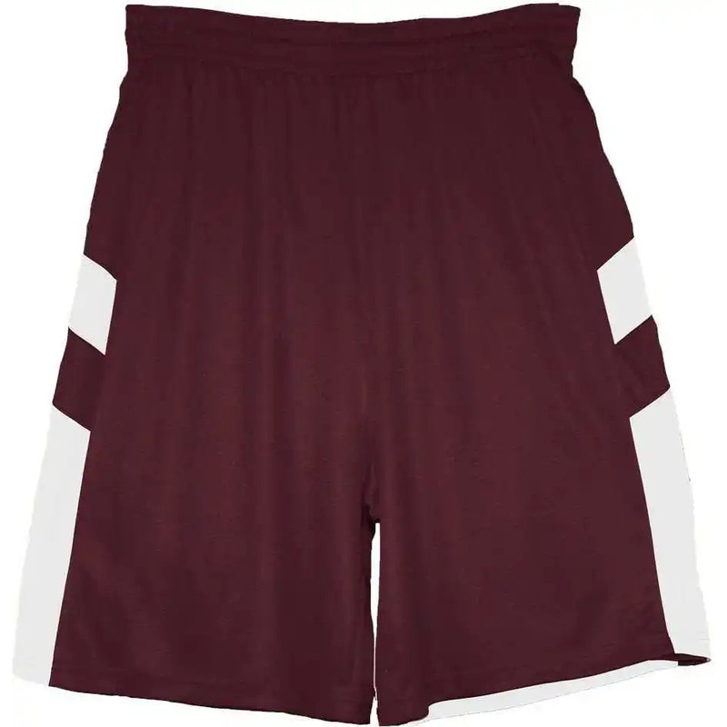 Badger Sport 7266 B-Pivot Reversible Adult Short – Maroon White