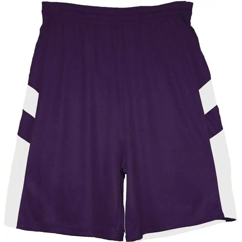 Badger Sport 7266 B-Pivot Reversible Adult Short – Purple White